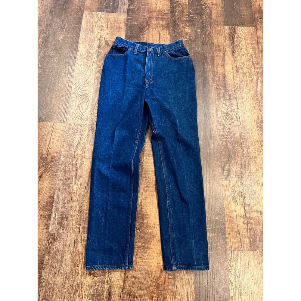 Vintage Levis 505 Jeans Womens 16 High Rise Straight Leg Dark Wash Made in USA